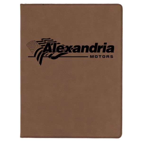 Alexandria Motors - Brown Laserable Leatherette Portfolio with Notepad Thumbnail